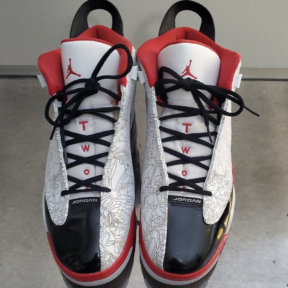 Air Jordan Dub Zero Varsity Red: Two-Tone Black and Red Sneakers